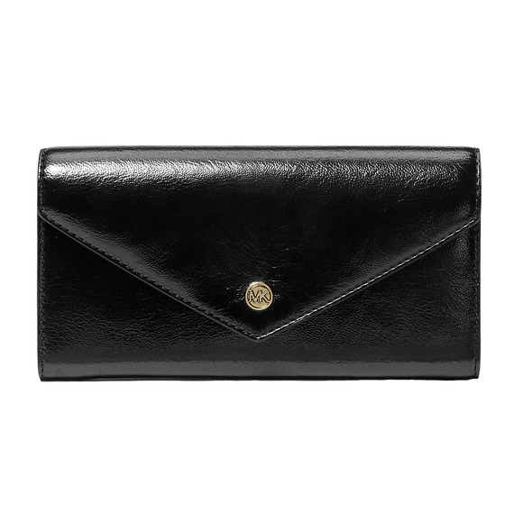 Michael Kors Jet Set Travel Large Patent Envelope Wallet Black $298 Nwt - Picture 1 of 3
